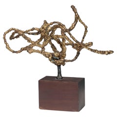 Vintage Mid-Century Modern Brutalist Bronze Sculpture