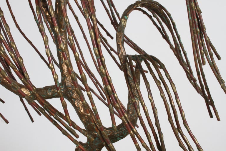 Mid-Century Modern Brutalist Bronze Sculpture of Weeping Tree by Artist Bijan For Sale 5
