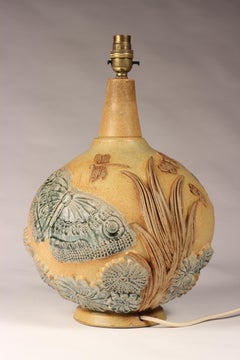 Mid-Century Modern Brutalist Ceramic Table Lamp by Bernard Rooke