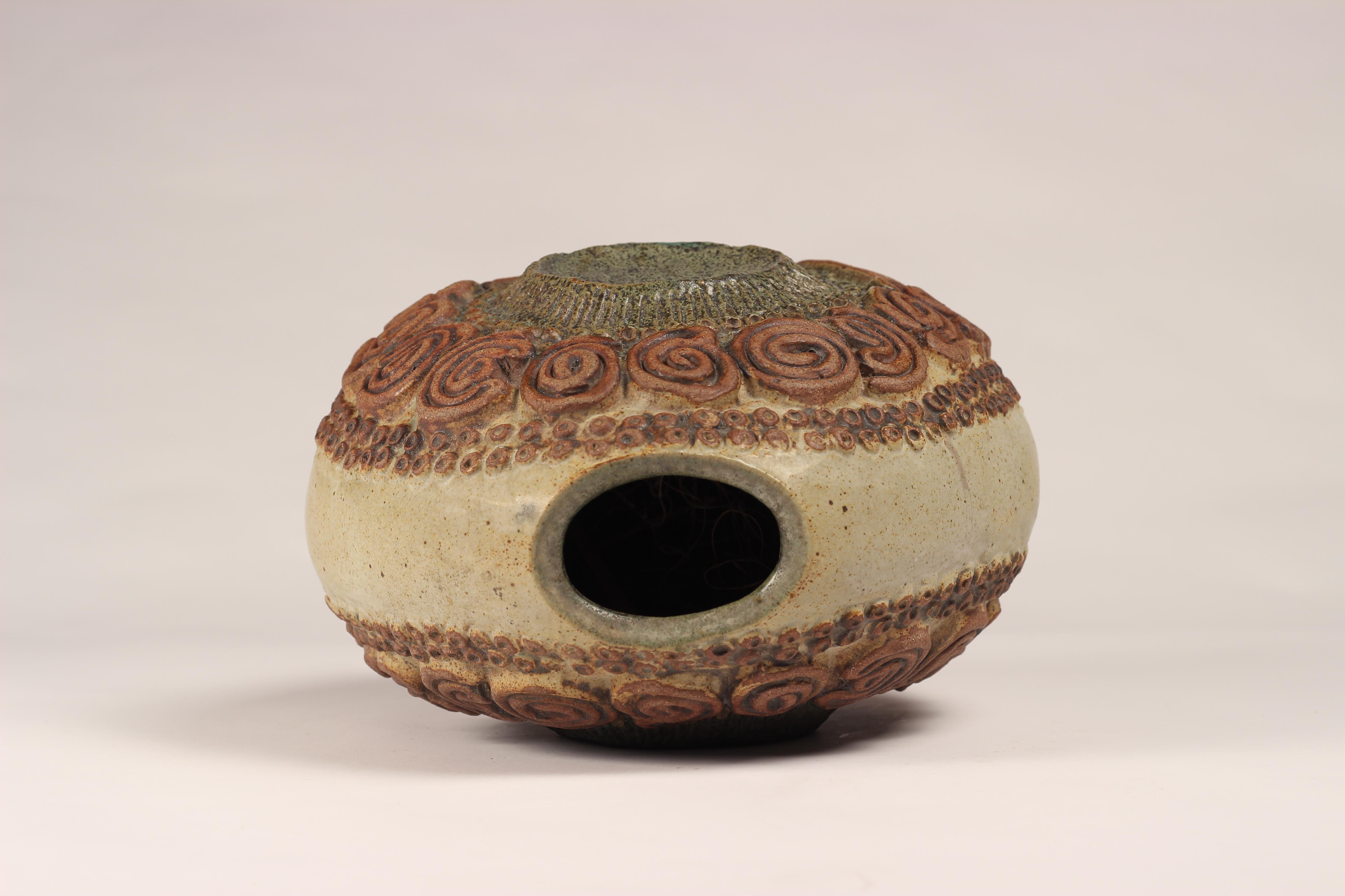 Mid-20th Century Mid-Century Modern Brutalist Ceramic Vase by Bernard Rooke For Sale
