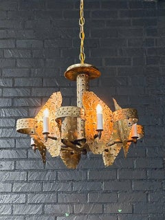 Mid-Century Modern Brutalist Chandelier by Tom Greene for Feldman