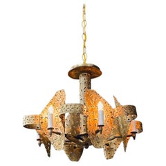 Mid-Century Modern Brutalist Chandelier by Tom Greene for Feldman