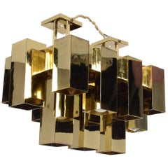 Mid-Century Modern Brutalist Chandelier, Sciolari Lightolier Era