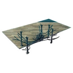 Table basse brutaliste moderne du milieu du siècle dernier par Daniel Gluck