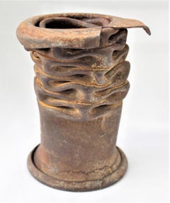 Mid-Century Modern Brutalist Compressed Metal Pipe Sculpture