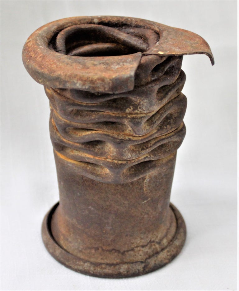 Mid-Century Modern Brutalist Compressed Metal Pipe Sculpture For Sale 1