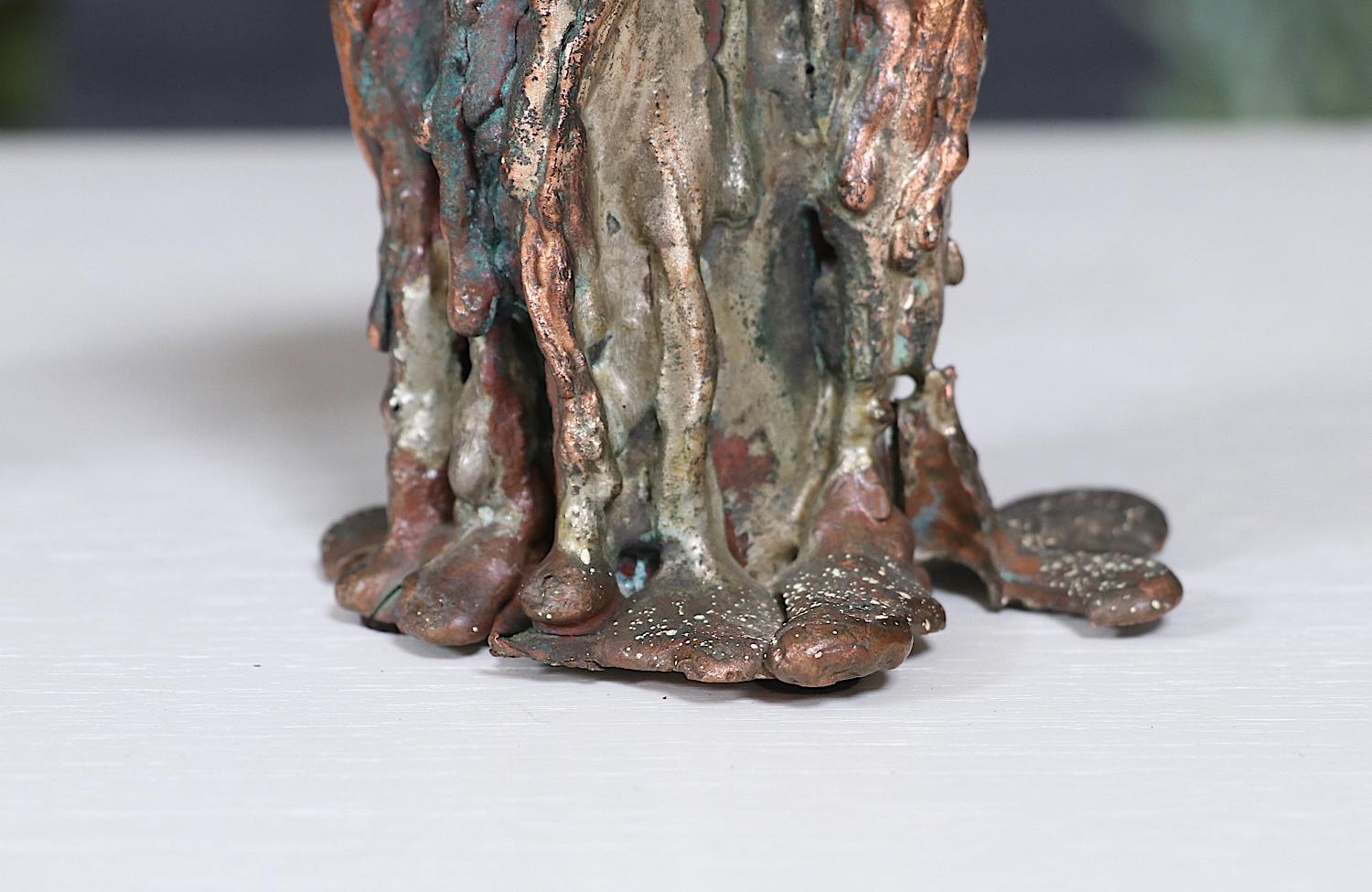 Mid-Century Modern Brutalist Copper Candle Holders For Sale 1