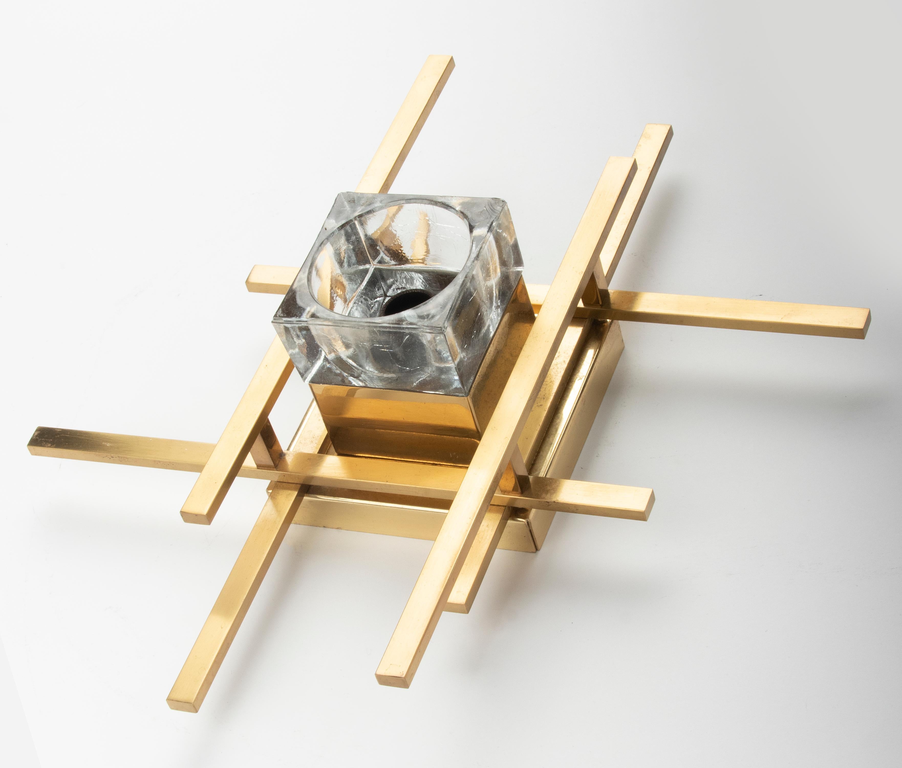 Mid-Century Modern Brutalist Cubic Sconse Wall Light by Sciolari 8