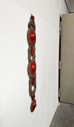 Mid-Century Modern Brutalist Danish Studio Pottery Wall Hanger Clara Helmich