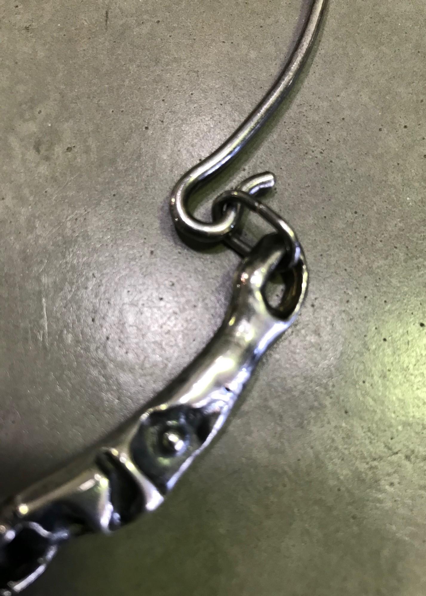 Mid-Century Modern Brutalistische exquisite Sterlingsilber-Halskette mit Kragen Choker Halskette (20. Jahrhundert) im Angebot