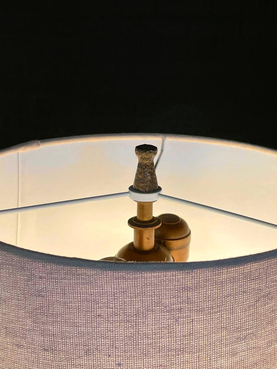 Mid-20th Century Mid-Century Modern Brutalist Hammered Table Lamp For Sale