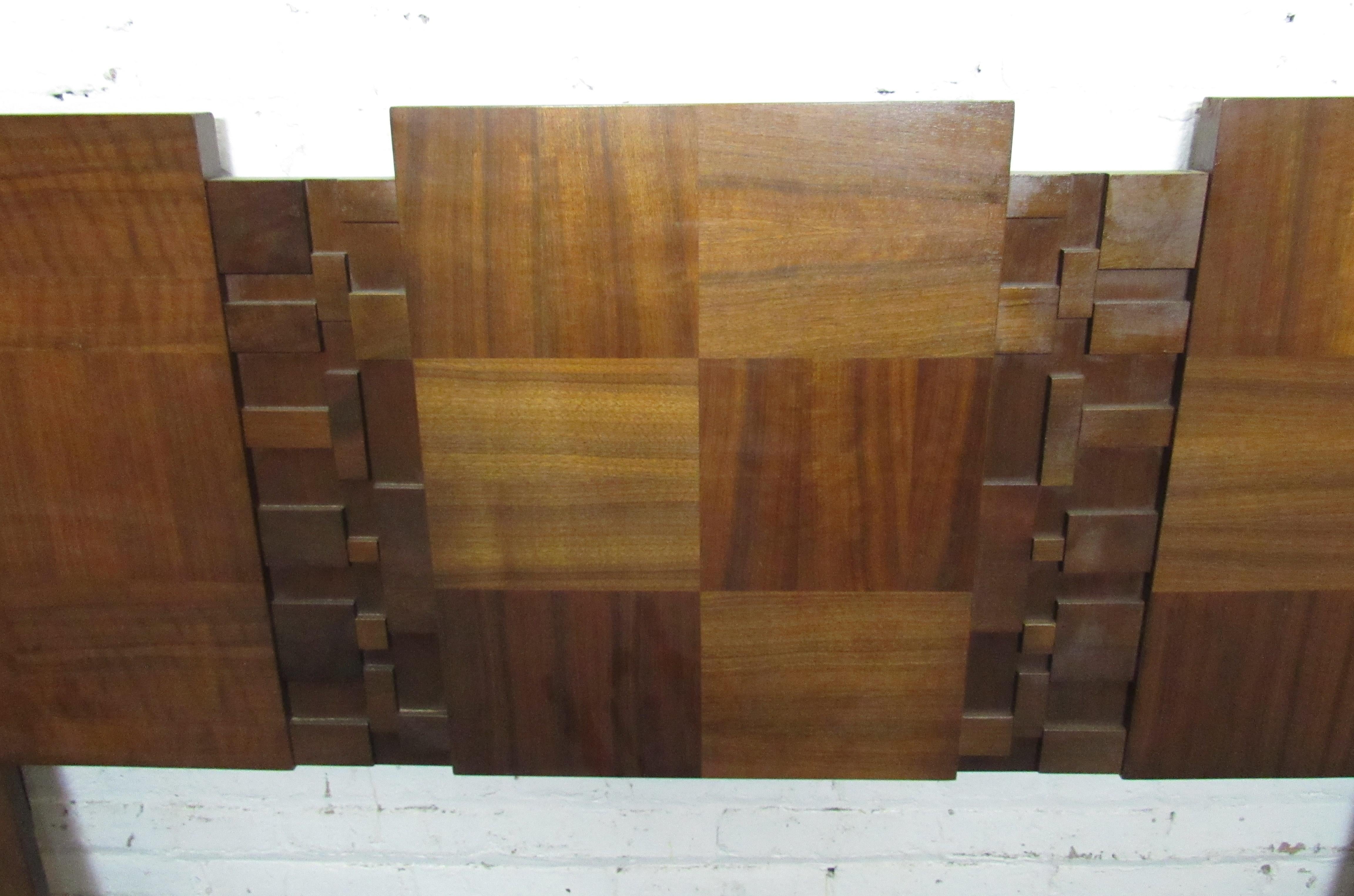 Mid-20th Century Mid-Century Modern Brutalist Headboard by Lane