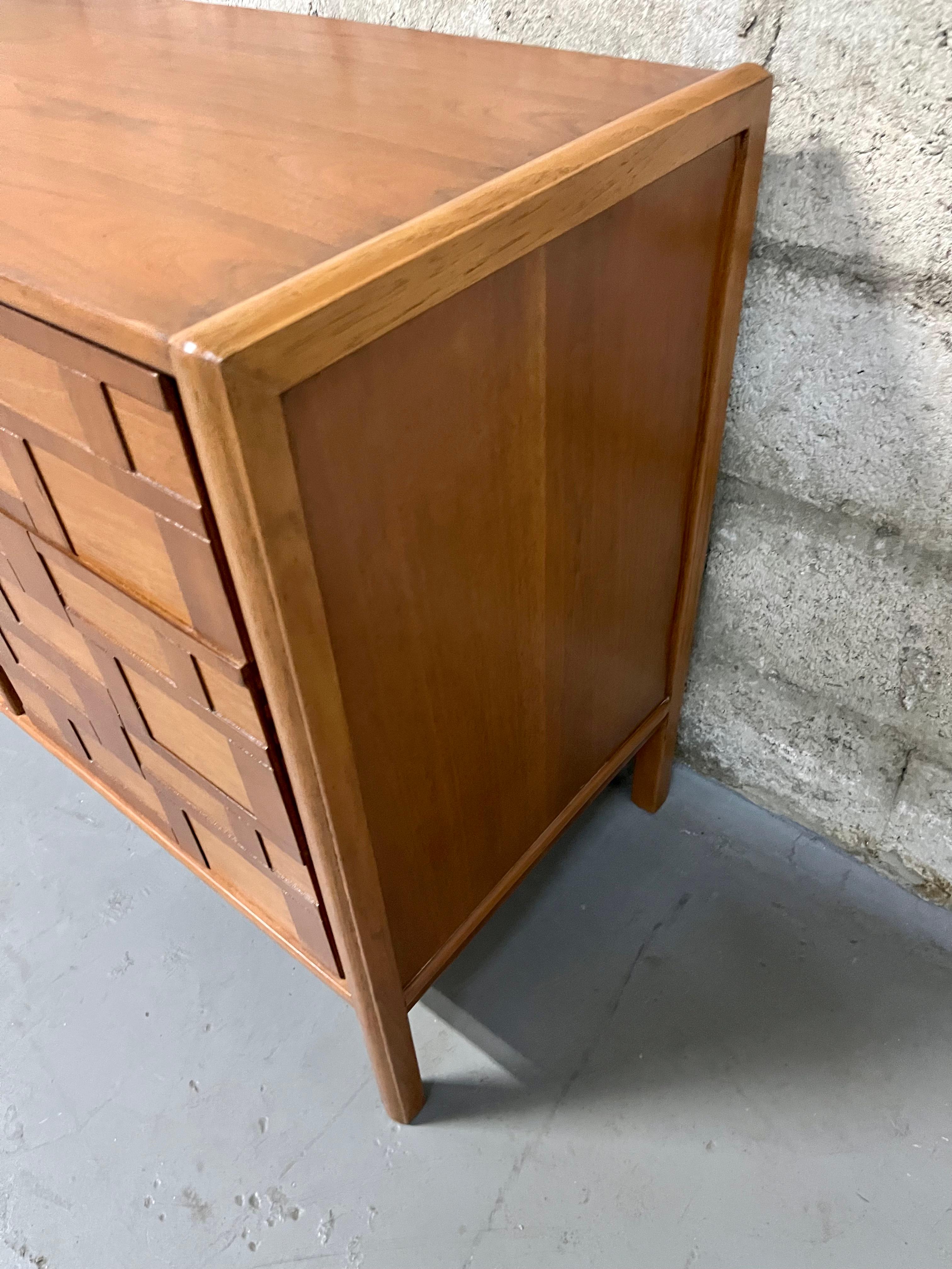 Mid Century Modern Brutalist Inspired Nine Drawers Dresser. Circa 1960s For Sale 6