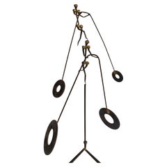 Mid-Century Modern Brutalist Kinetic Balancing Man Sculpture by Strauss, 1970’s