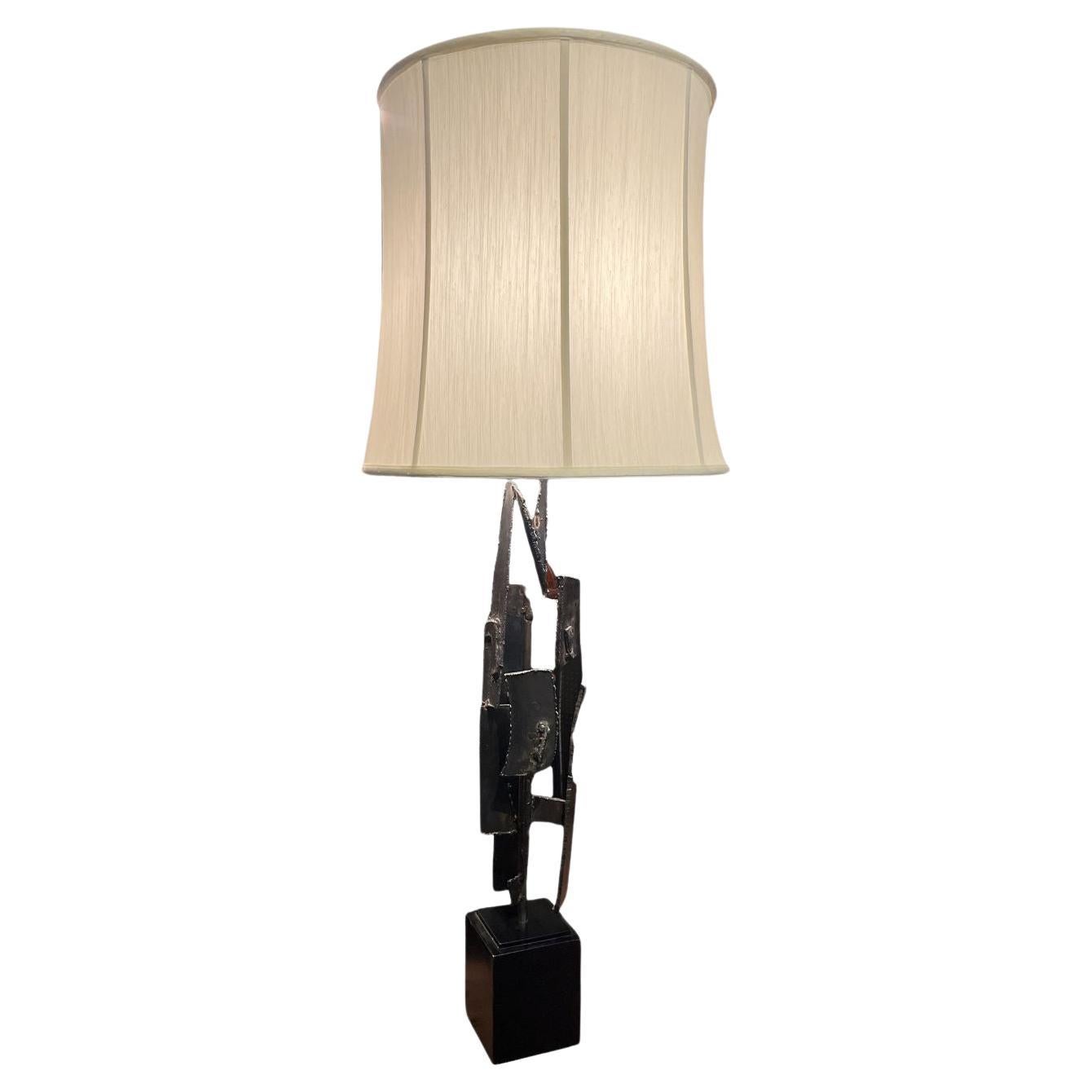 Mid-Century Modern Brutalist Lamp by Richard Barr for Laurel Lamp Company C.1970 For Sale