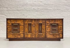 Mid Century MODERN BRUTALIST Long Dresser / CREDENZA in the style of Paul Evans