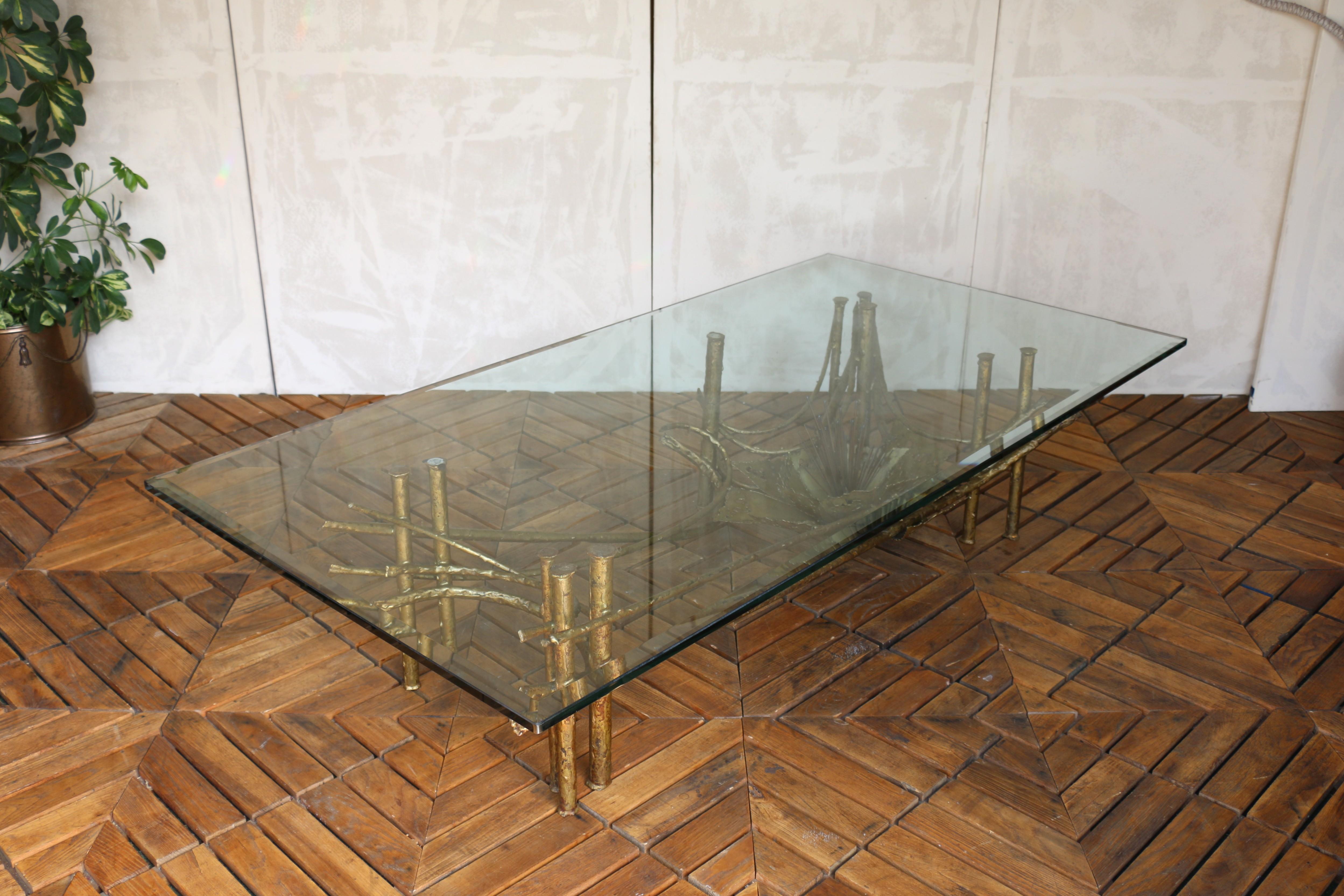 Mid-20th Century Mid-Century Modern Brutalist Lotus Coffee Table, Circa 1960s For Sale