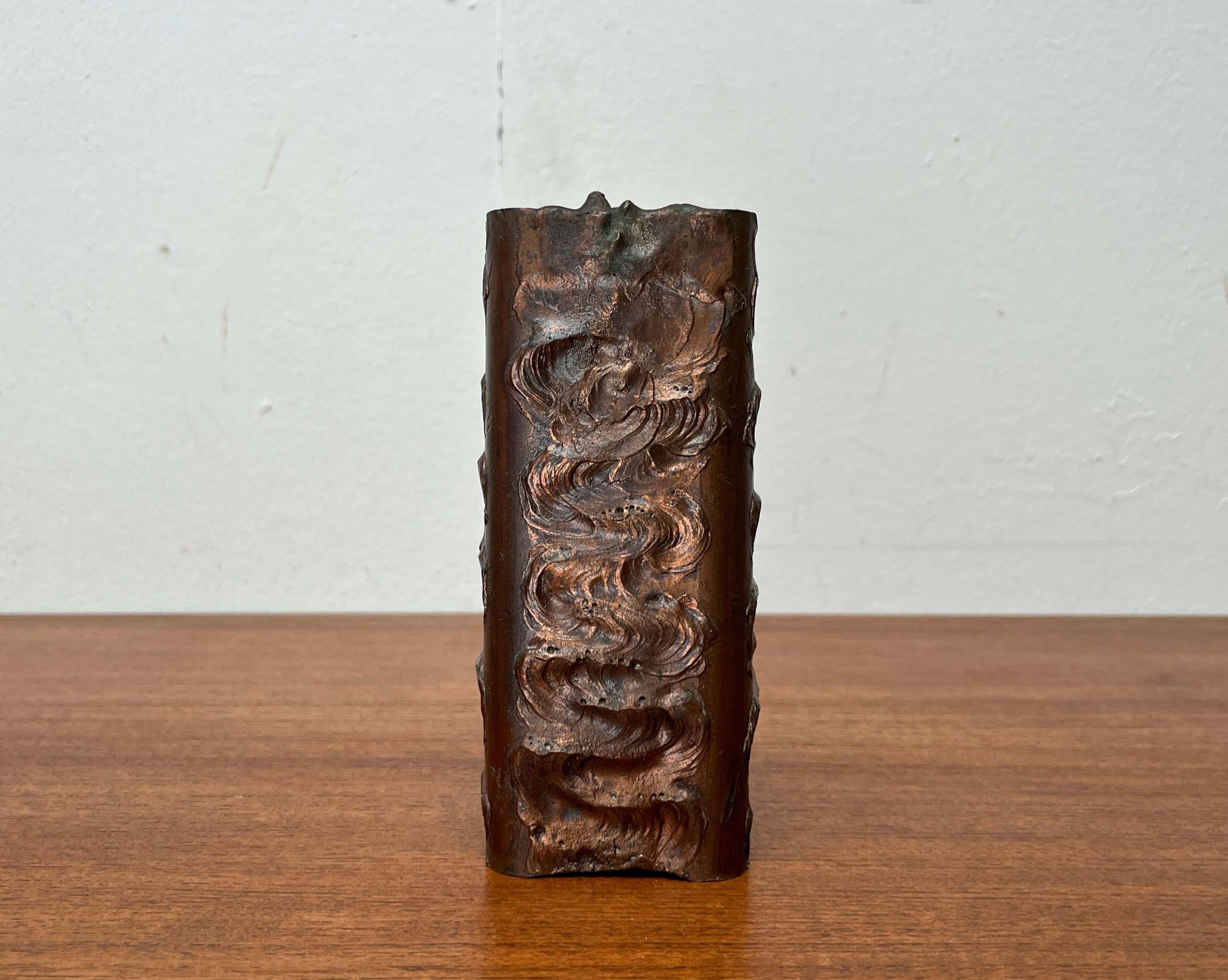 Brutalistische Metallblockvase aus der Jahrhundertmitte, Finnland, 1960er Jahre im Angebot 9