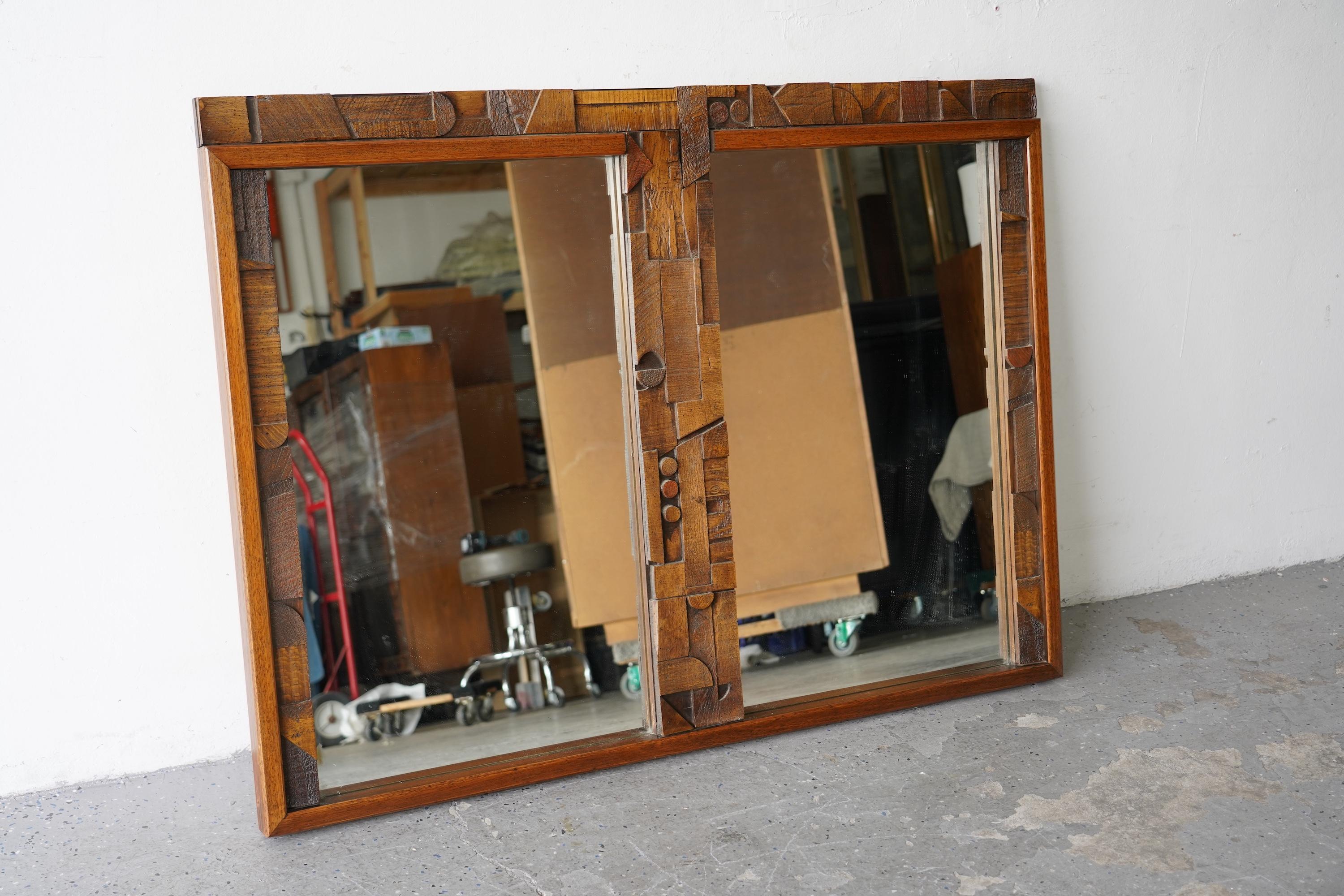 Mid-Century Modern Brutalist Mirrors by Lane, “Pueblo” Collection In Good Condition For Sale In Las Vegas, NV