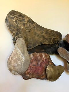 Mid-Century Modern Brutalist Mixed Metal Wall Sculpture by Silas Seandel, 1970s