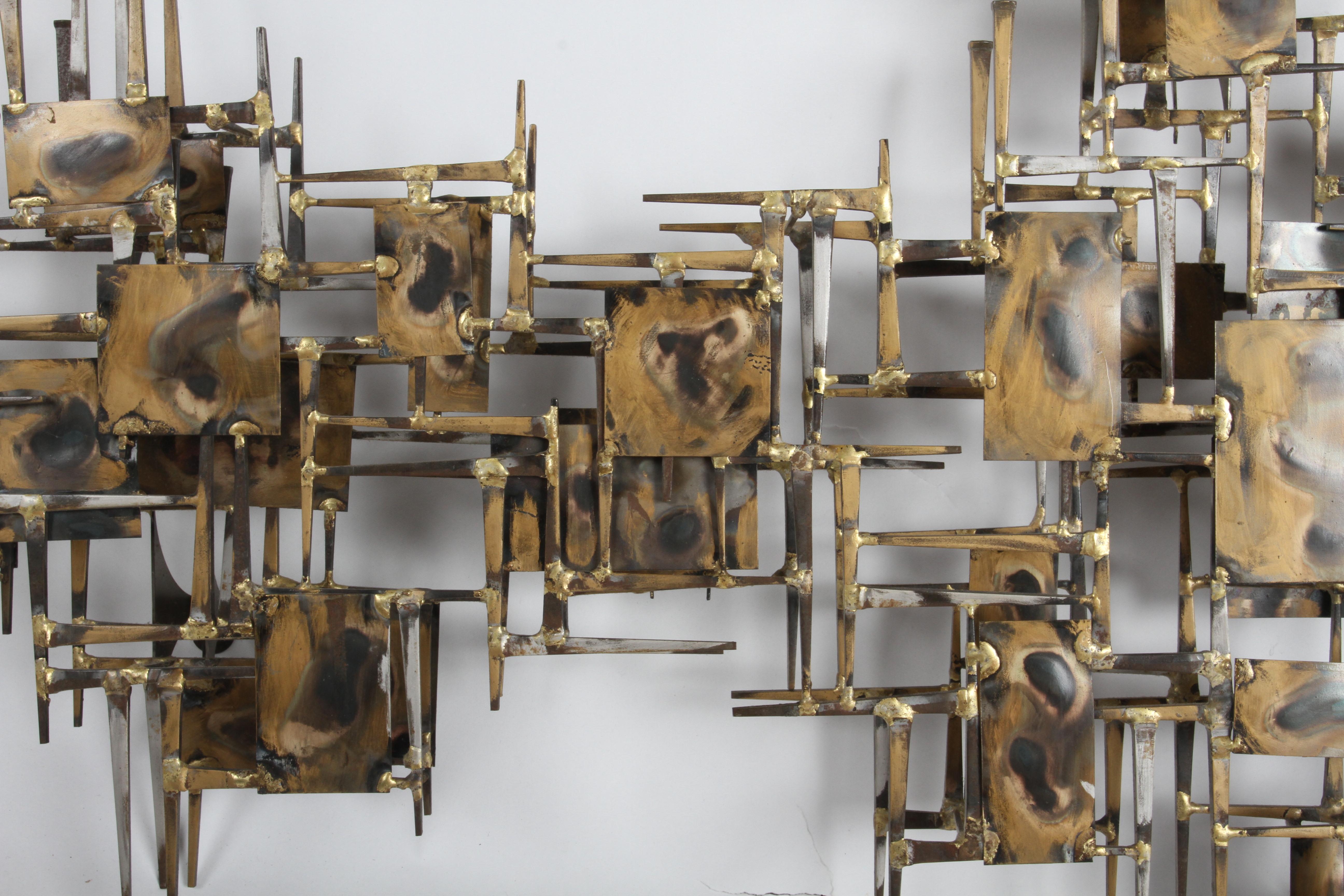 Mid-Century Modern Brutalist Nail Wall Sculpture by Artist Marc Weinstein In Good Condition In St. Louis, MO