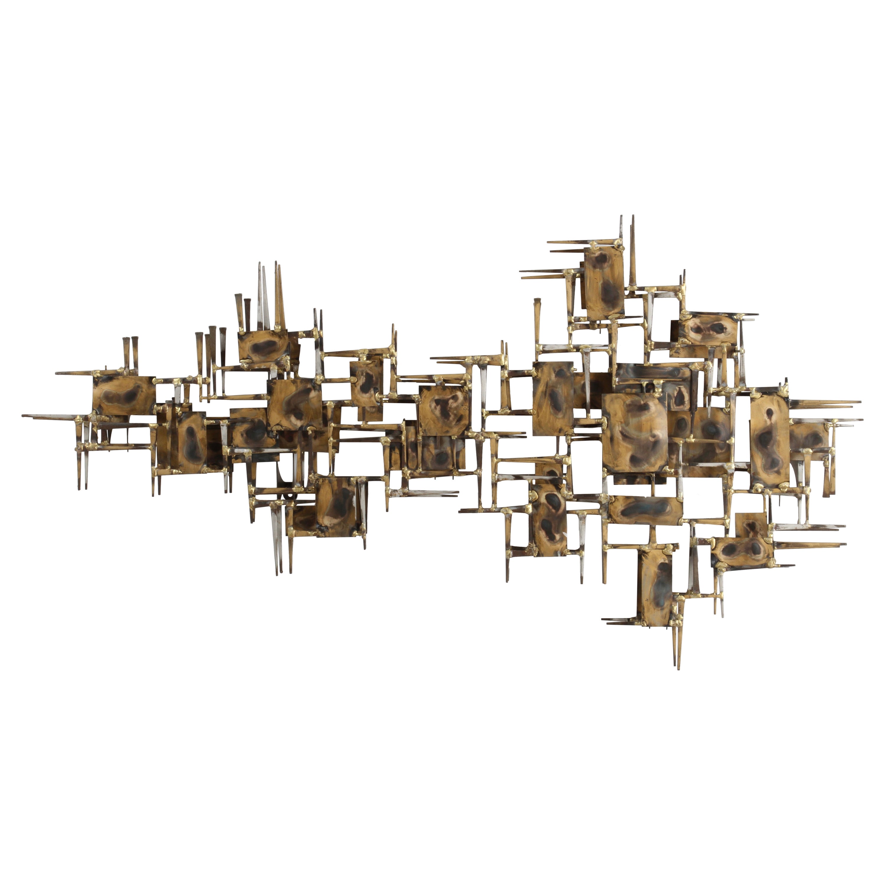 Mid-Century Modern Brutalist Nail Wall Sculpture by Artist Marc Weinstein
