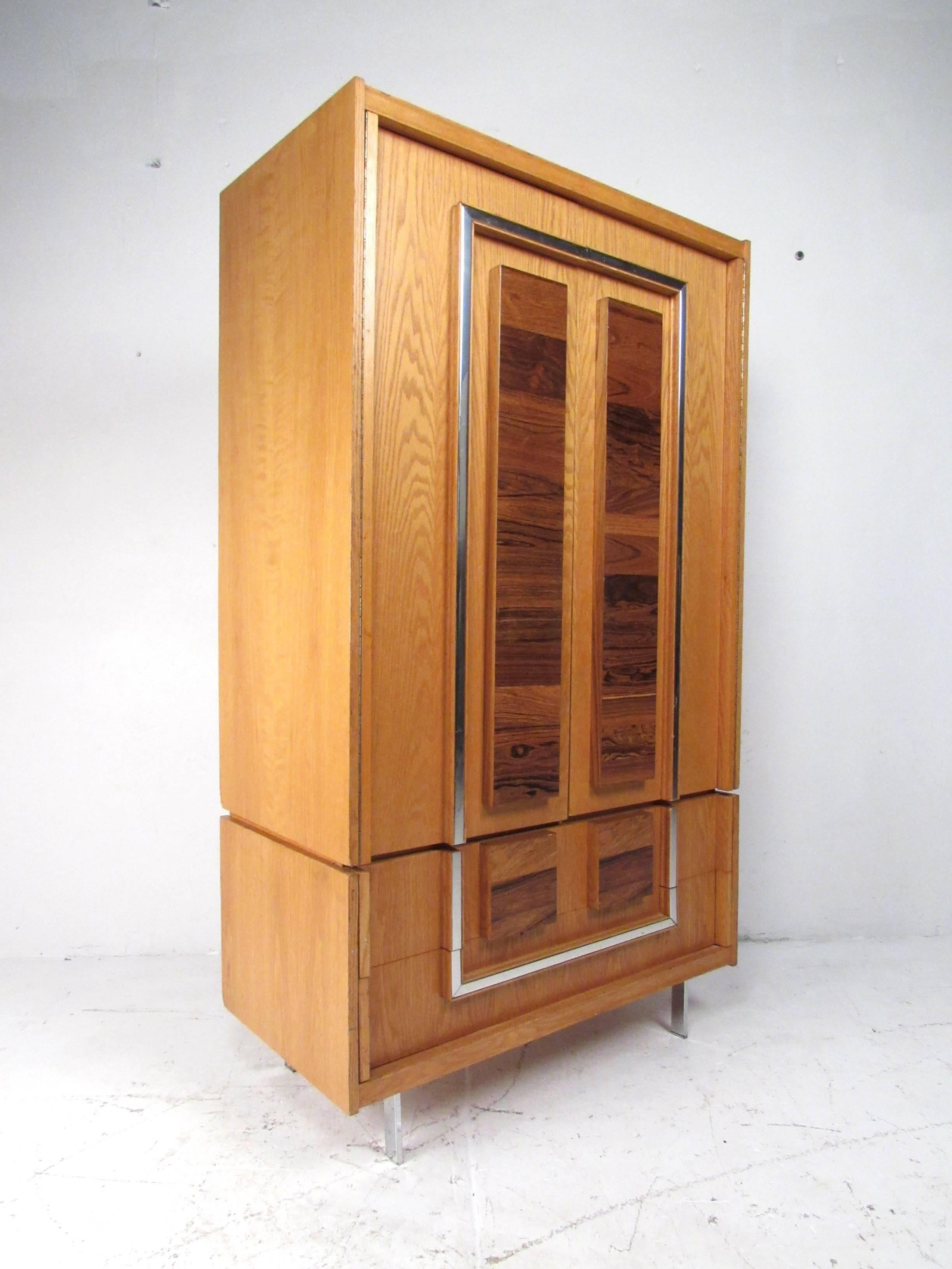 Mobilier de chambre à coucher en chêne et bois de rose de style brutaliste moderne du milieu du siècle dernier Bon état à Brooklyn, NY