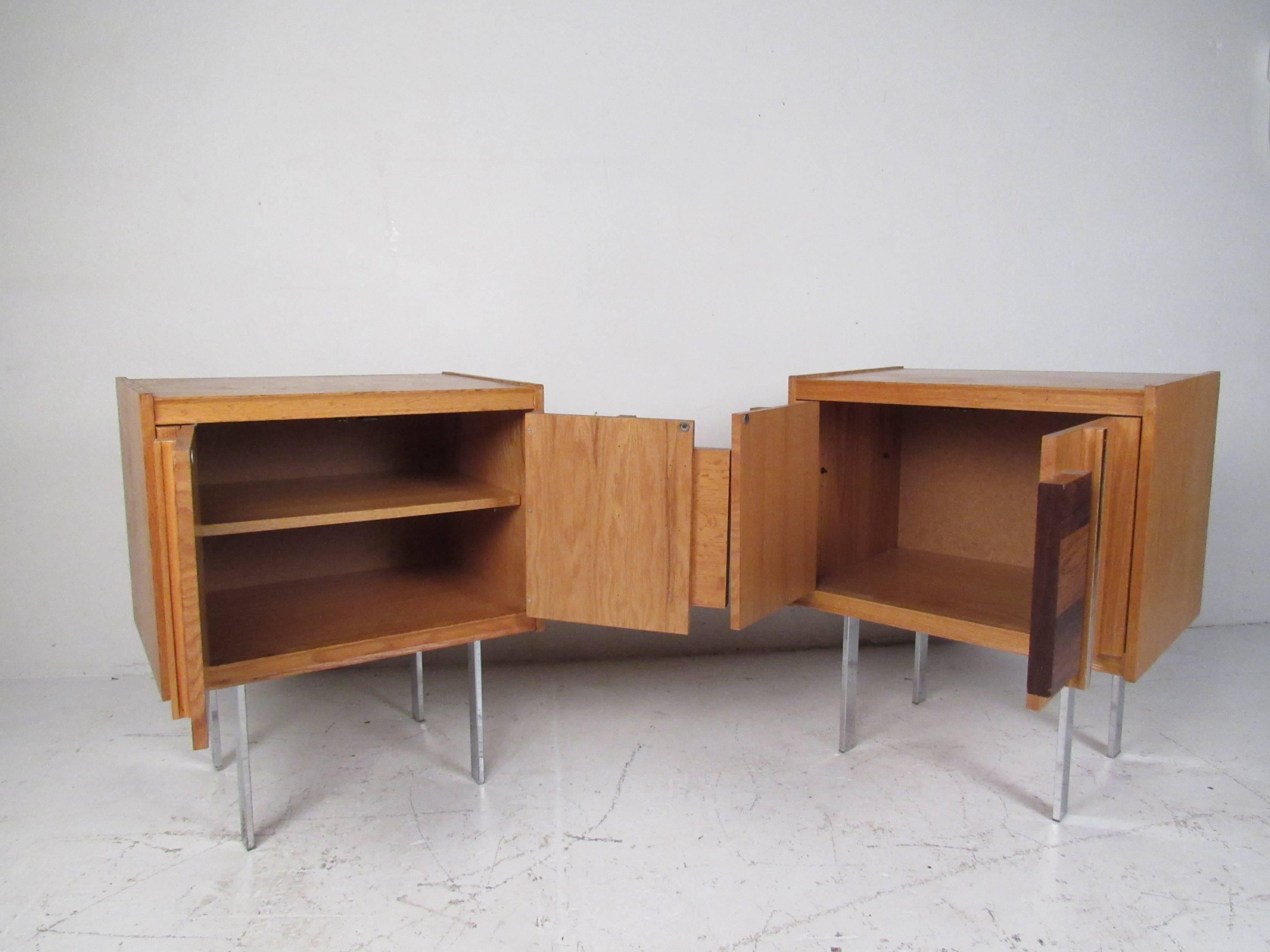 Mobilier de chambre à coucher en chêne et bois de rose de style brutaliste moderne du milieu du siècle dernier 3