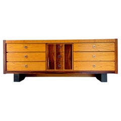 Mid Century Modern Brutalist Oak and Rosewood low long dresser