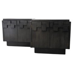 Mid-Century Modern Brutalist Pair of Lane Nightstands