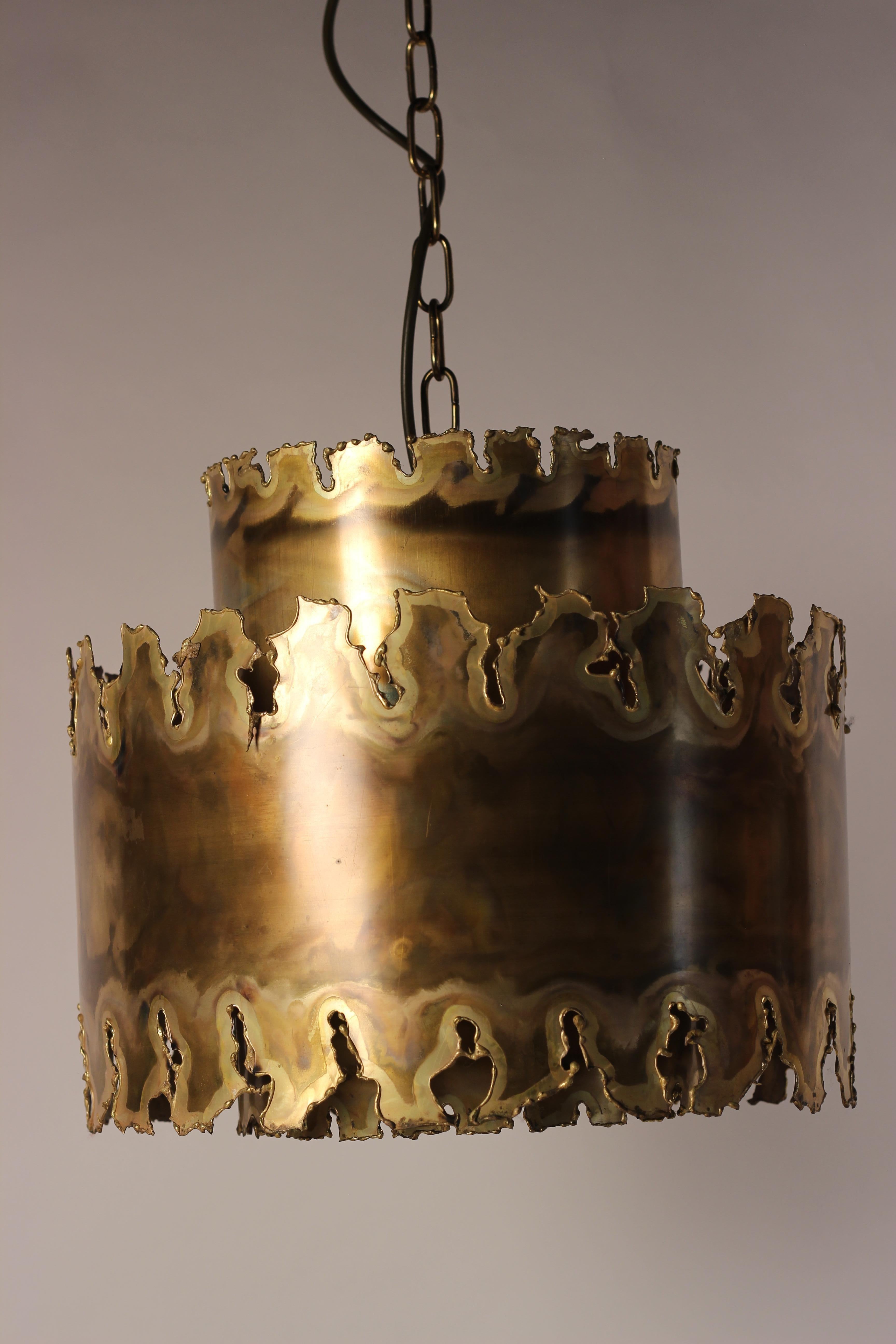 Hand-Crafted Mid-Century Modern Brutalist Pendant Light by Svend Aage Holm Sørensen, 1960’s For Sale
