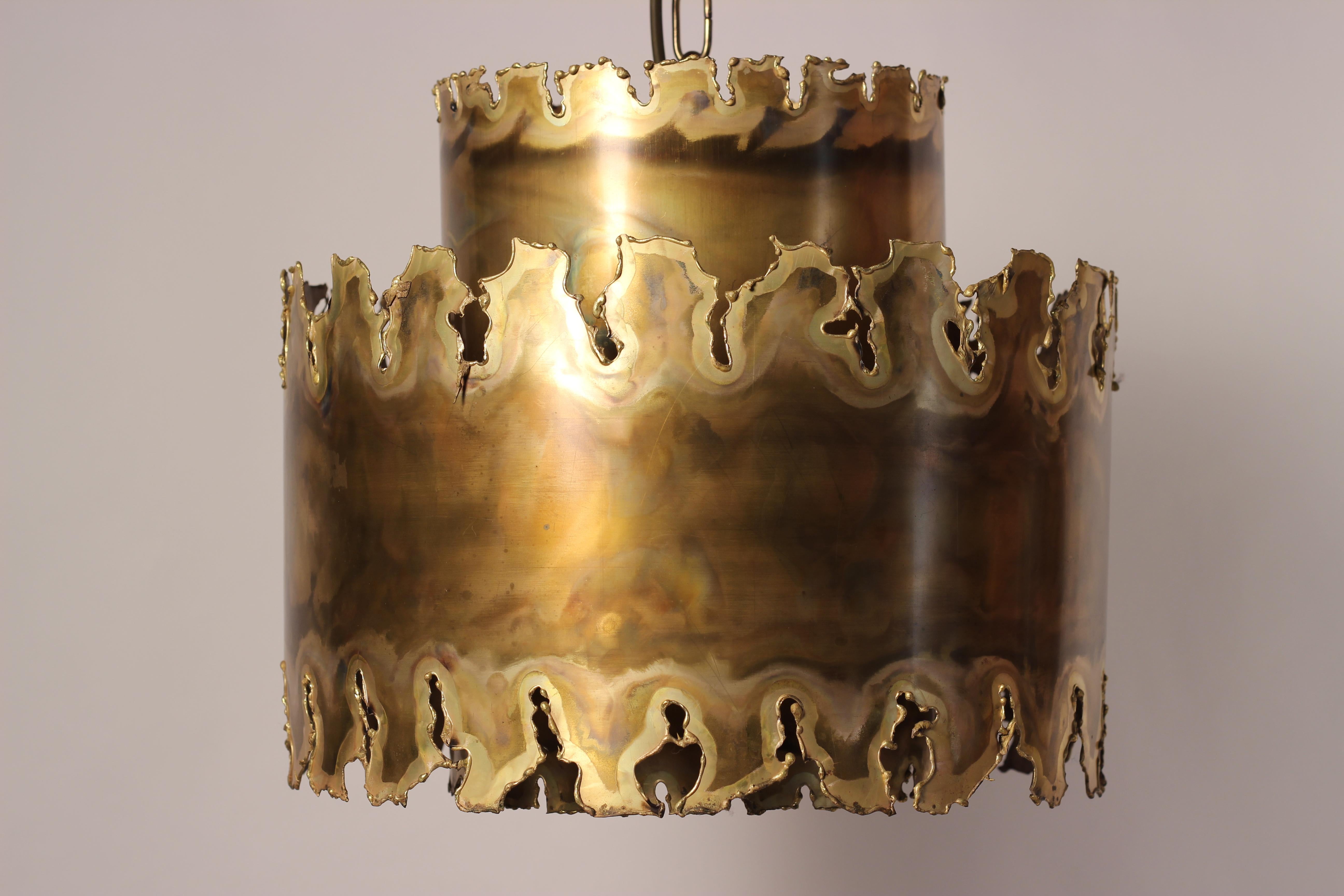Mid-Century Modern Brutalist Pendant Light by Svend Aage Holm Sørensen, 1960’s In Good Condition For Sale In London, GB