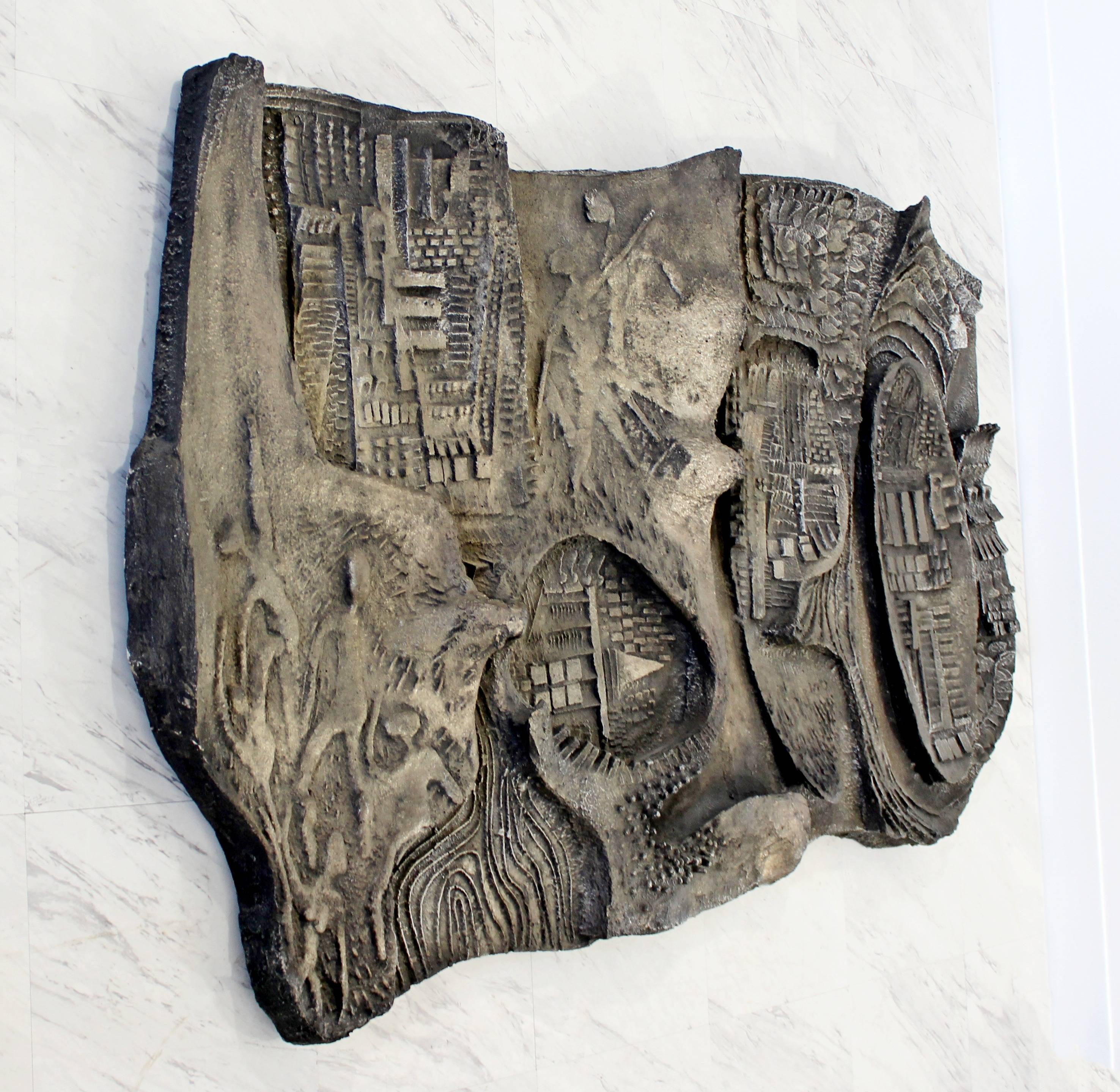 Américain Mid-Century Modern Brutalist Relief Wall Sculpture Finesse Originals Fiberglass