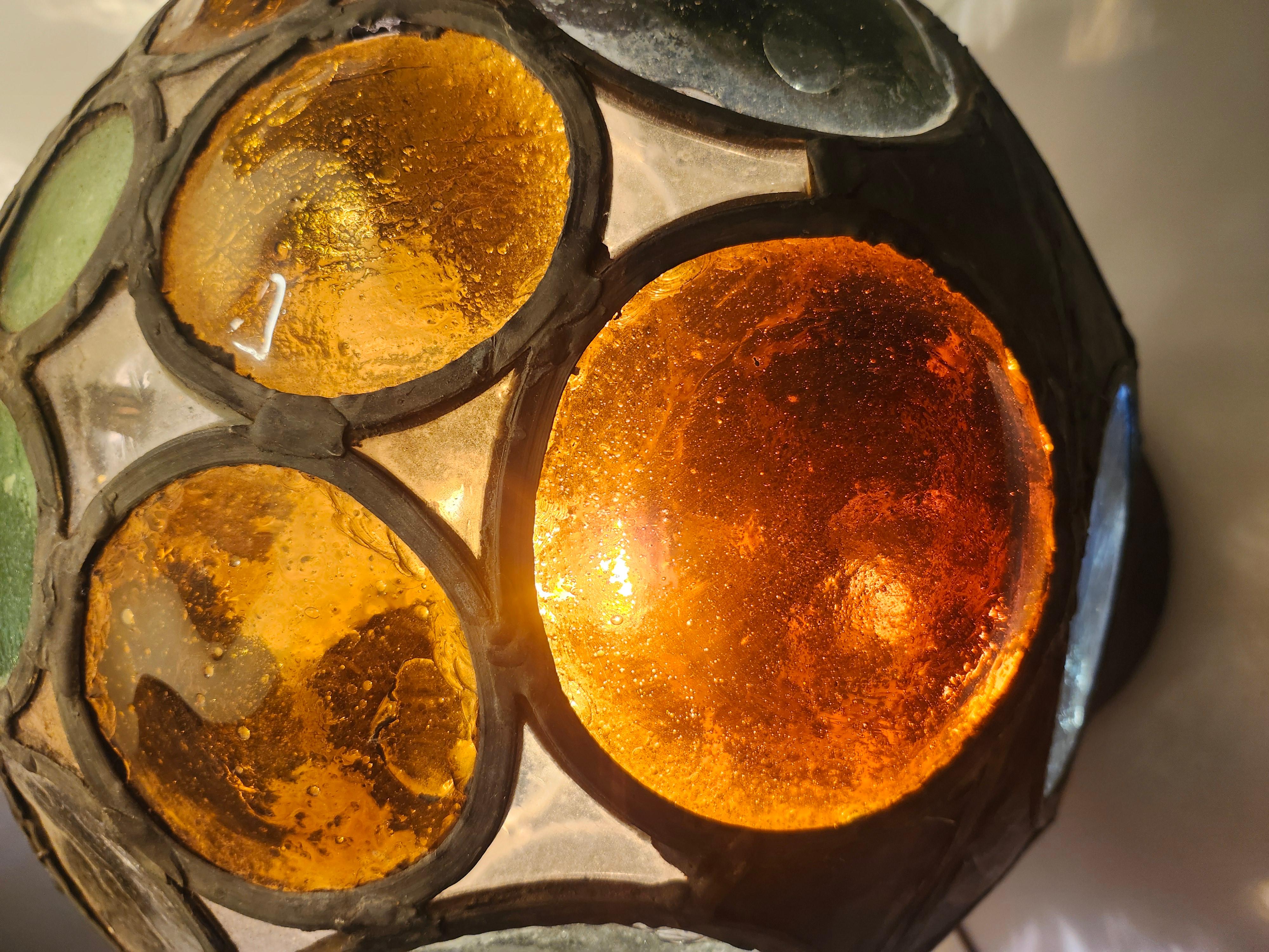 Lampe de table sculpturale brutaliste mi-siècle moderne avec verre architectural C1960 en vente 3