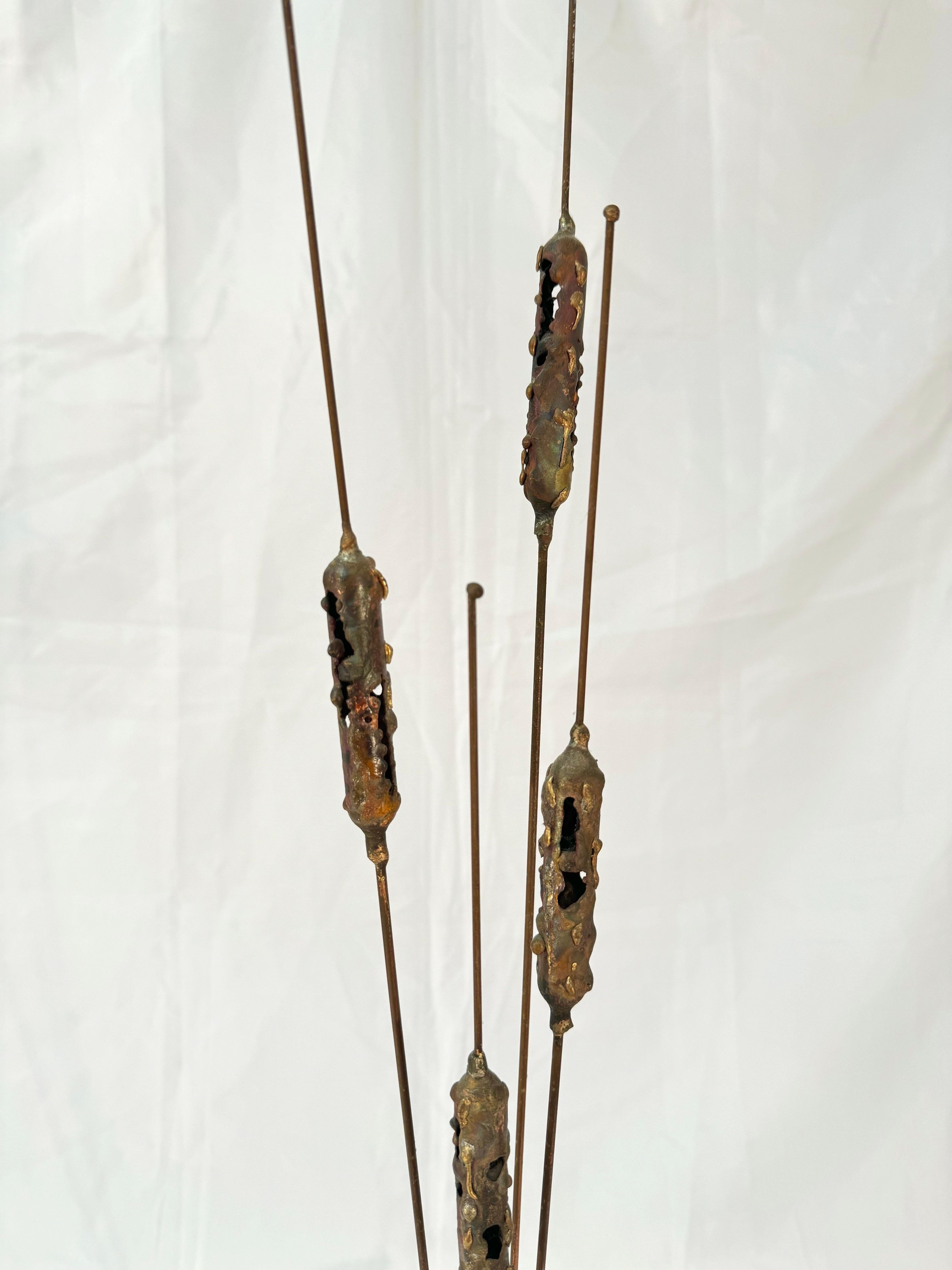 Mid-20th Century Mid Century Modern Brutalist Sculpture of a Cattails For Sale