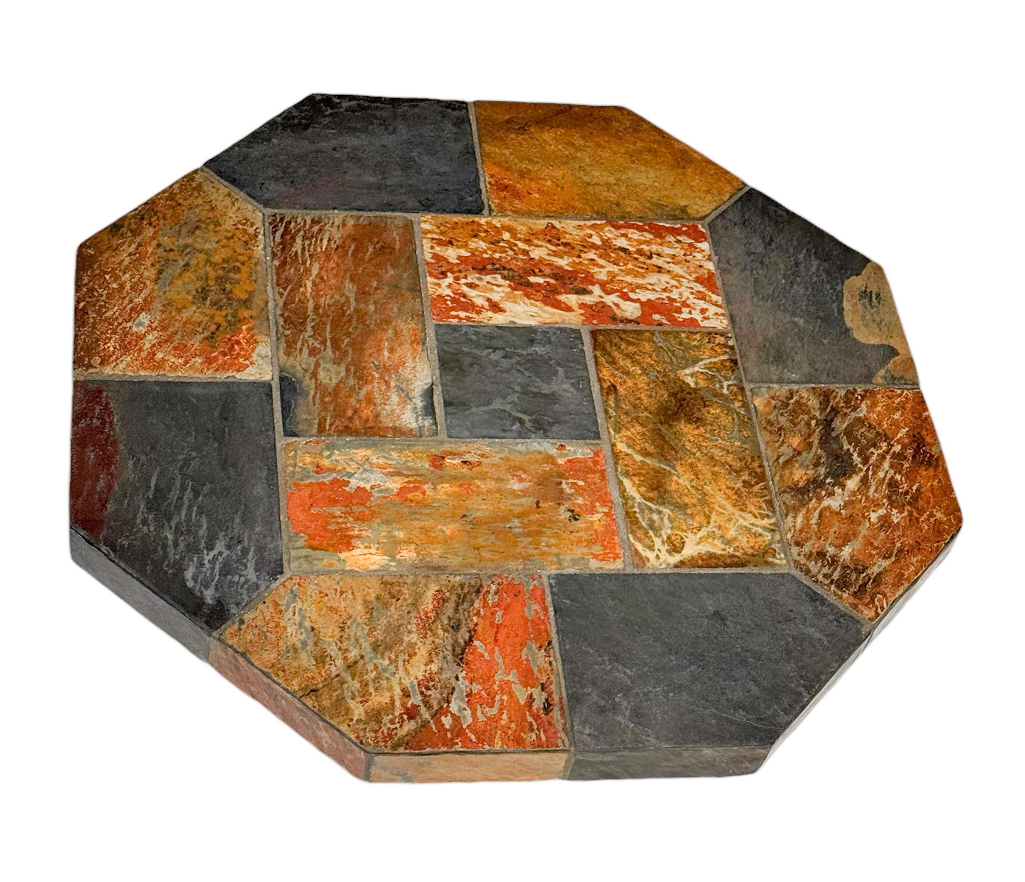 Table basse brutaliste mi-siècle moderne en pierre de ardoise, années 1960 en vente 1