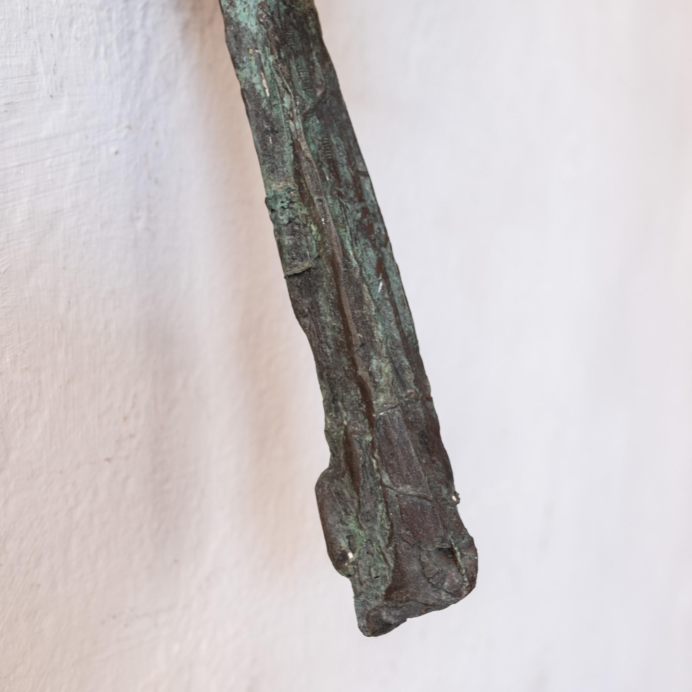 Mid Century Modern Brutalist Solid Bronze Crucifix Sculpture 1960s For Sale 6
