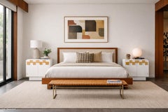 Mid-Century Modern Brutalist “Staccato” Lacquer Nightstands by Lane