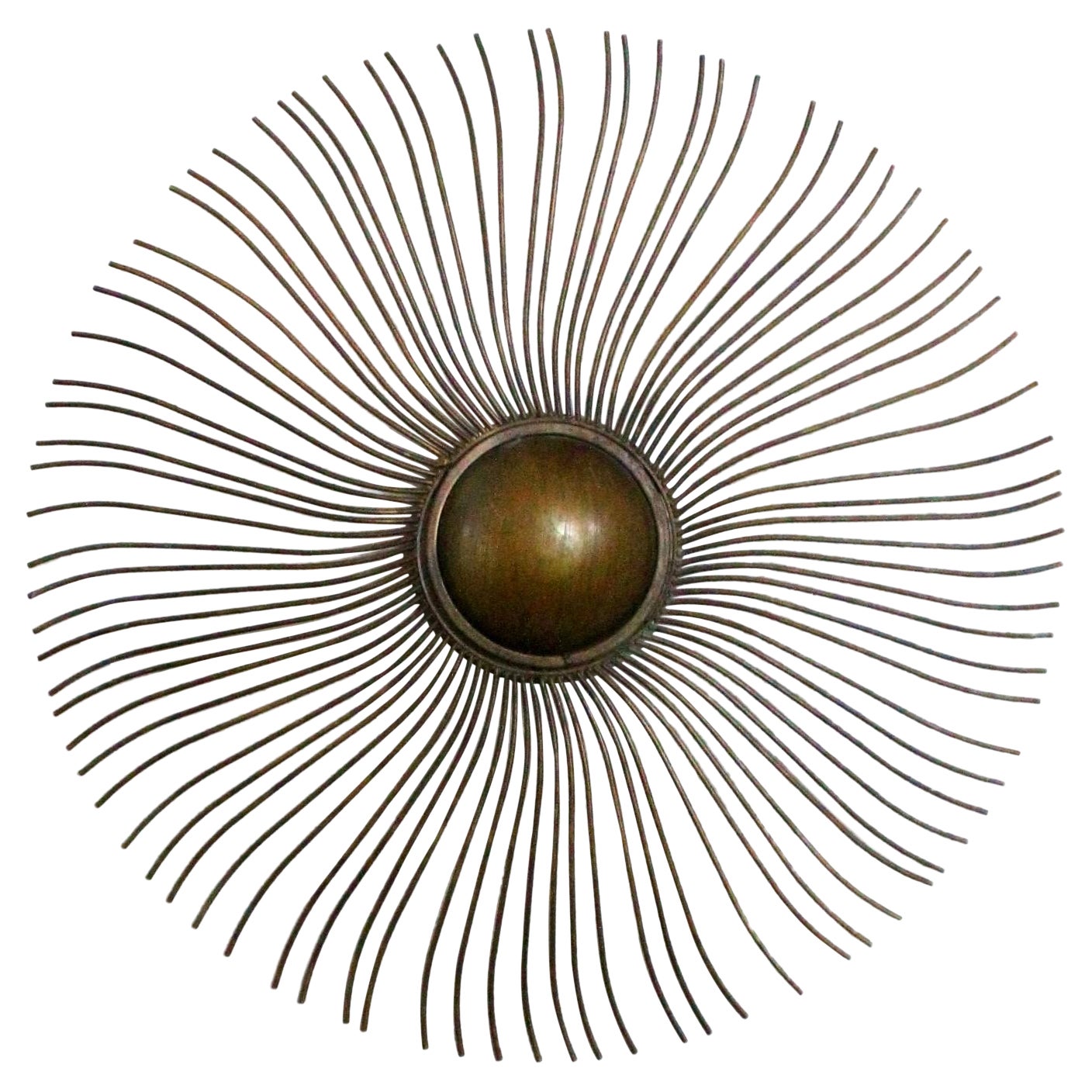 Mid Century Modern Brutalist Starburst Sunburst Wall Art. Curtis Jere-Ära