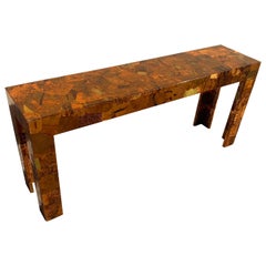 Mid-Century Modern, Brutalist, Studio Made Brass and Copper Console Table