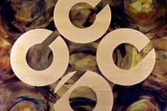 Mid-Century Modern Brutalist Style Square Hammered Metal Wall Sculpture, 1970s