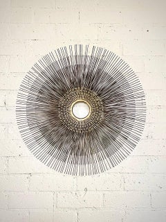 Mid-Century Modern Brutalist Sunburst Wall Sculpture by William Friedle