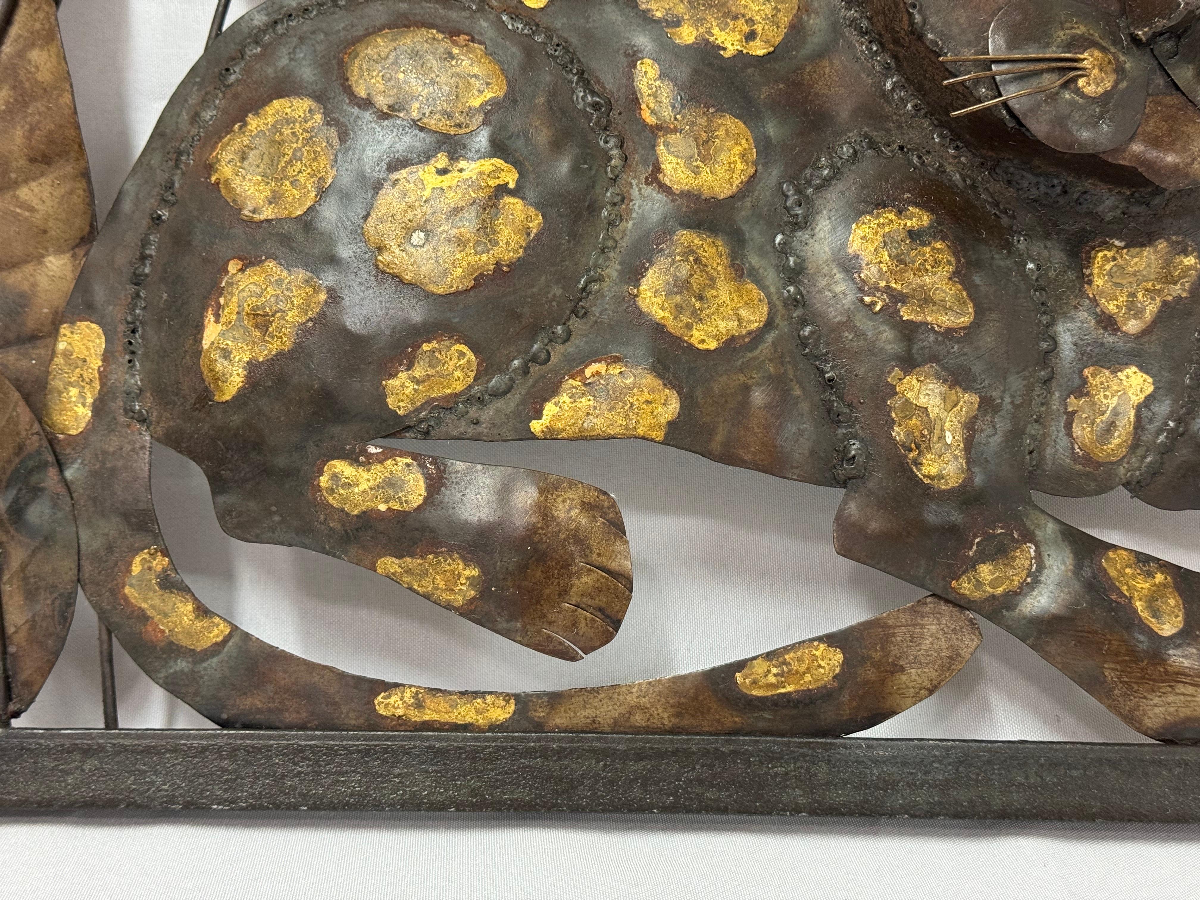 Mid Century Modern Brutalist Tiger Wall Sculpture For Sale 3