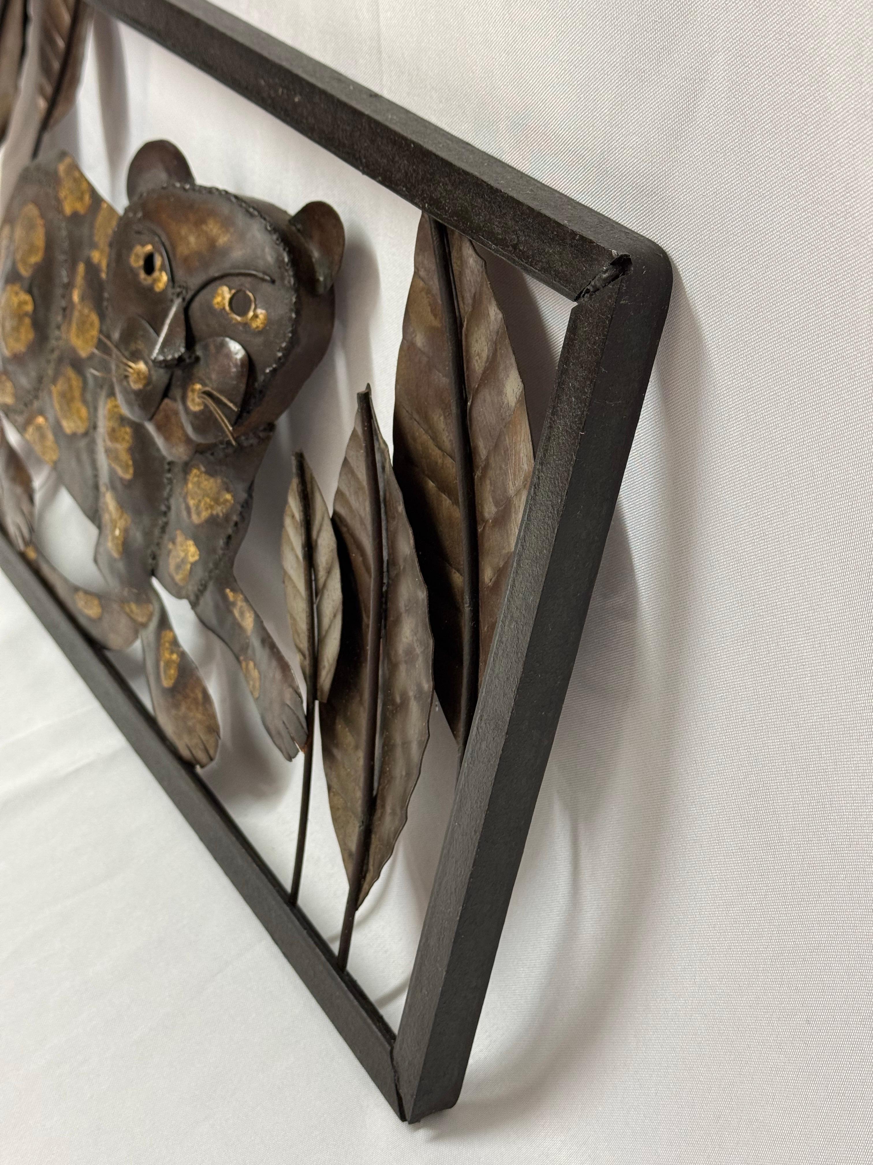 Mid Century Modern Brutalist Tiger Wall Sculpture For Sale 5