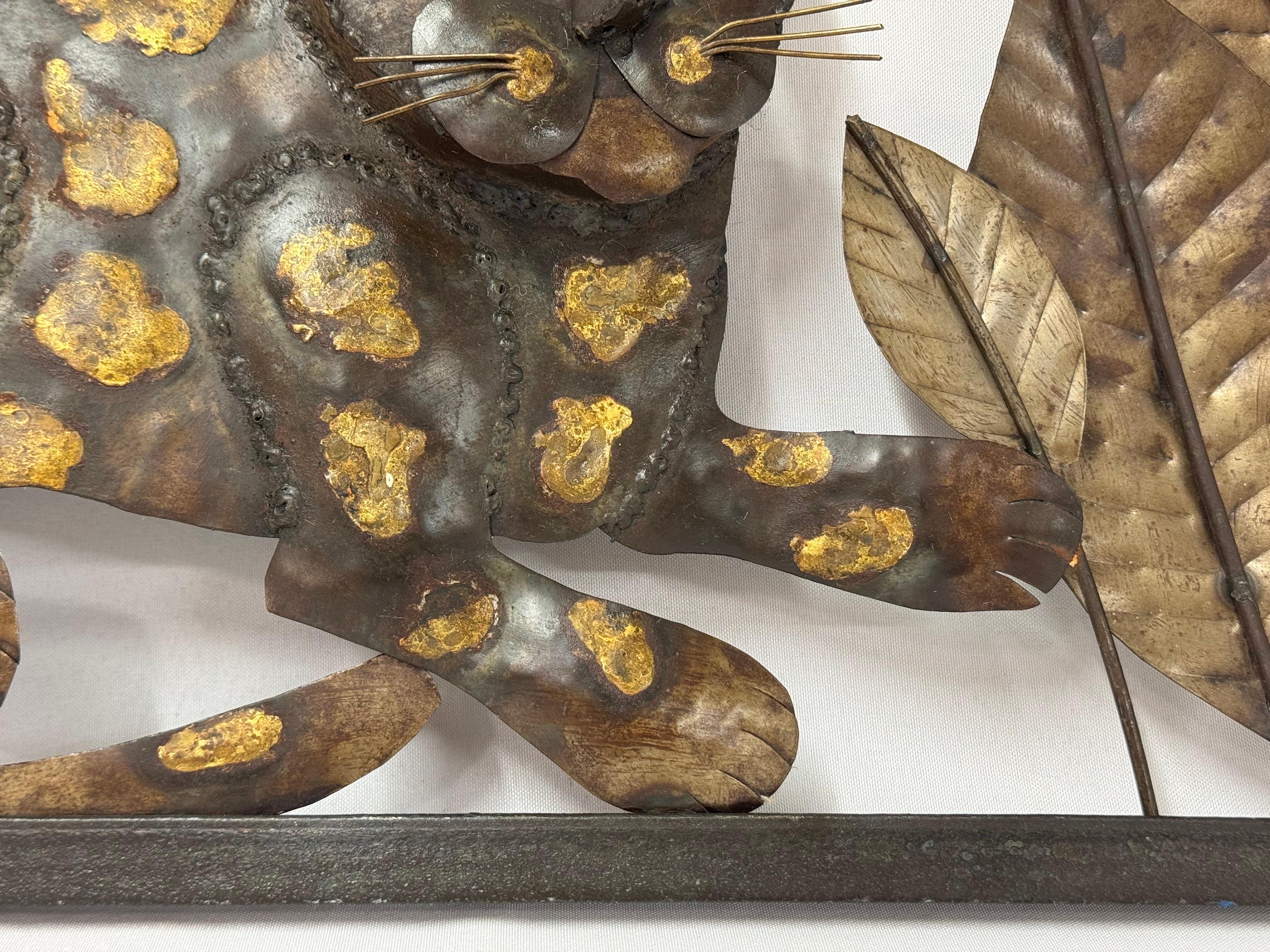 Mid Century Modern Brutalist Tiger Wall Sculpture For Sale 9