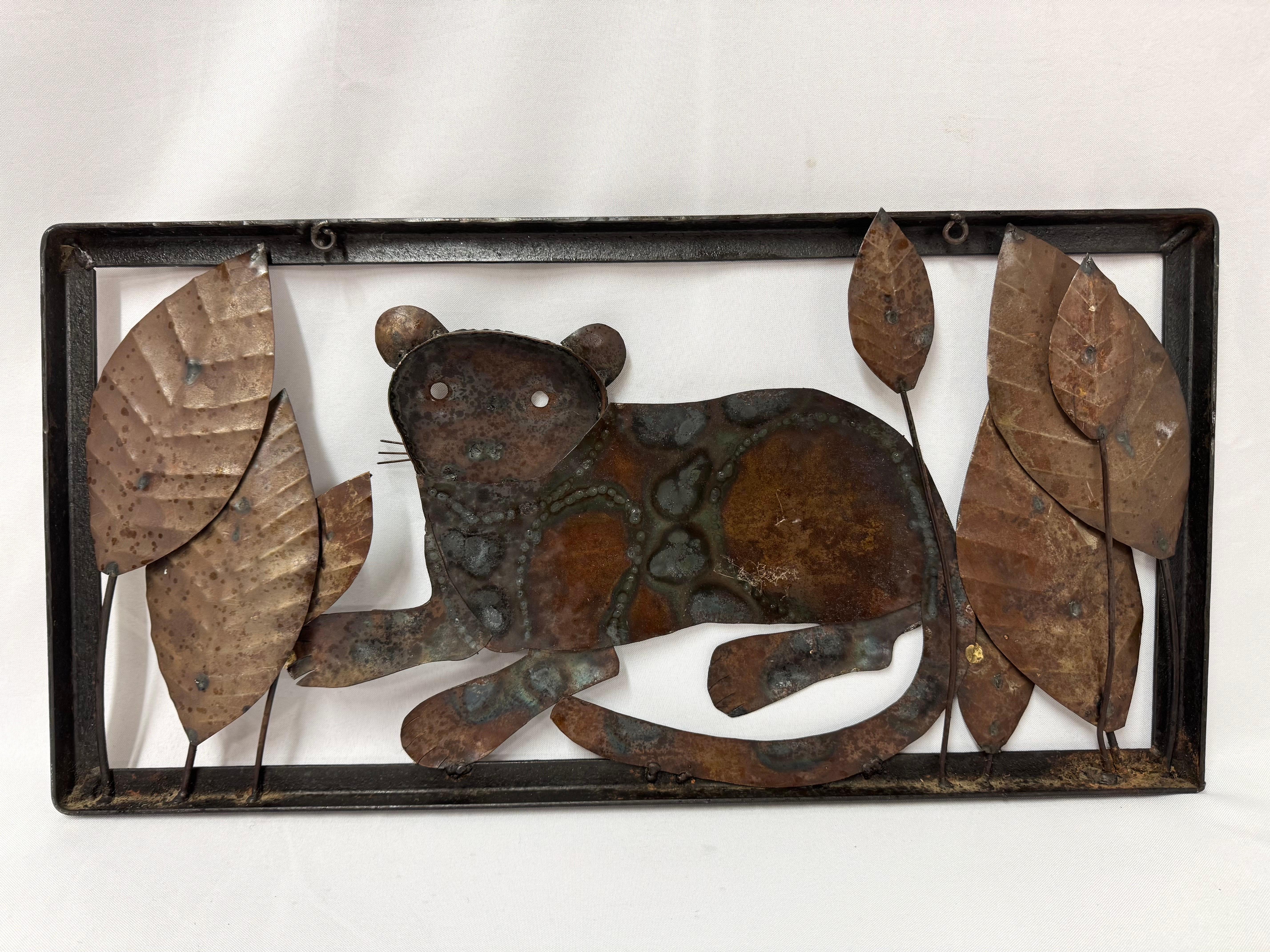 Mid Century Modern Brutalist Tiger Wall Sculpture For Sale 10