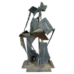 Mid-Century Modern Brutalist Torch Cut Metal Sculpture
