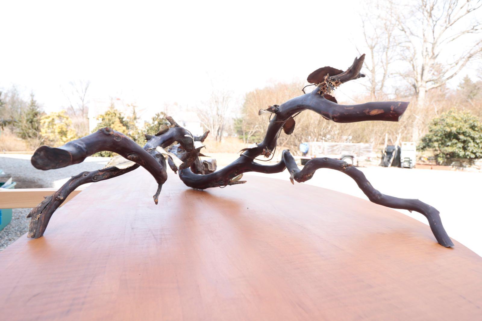 Late 20th Century Mid-Century Modern Brutalist Tree Branch Bronze Leaves Sculpture, 1975 For Sale