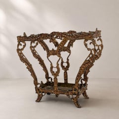 Mid-Century Modern Brutalist Umbrella Stand in Cast Bronze, France