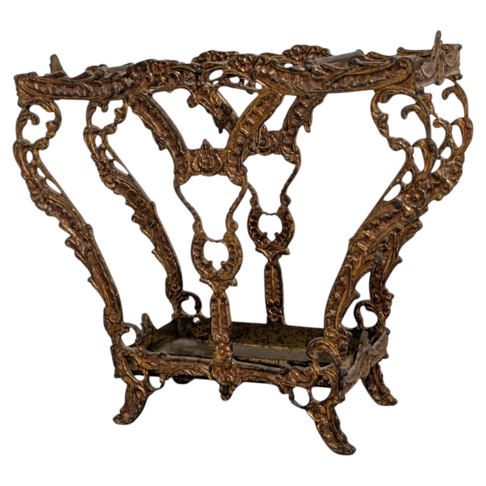 Mid-Century Modern Brutalist Umbrella Stand in Cast Bronze, France